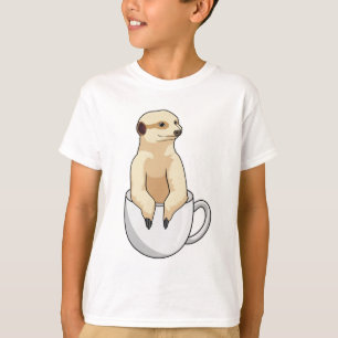 Meerkat mit Kaffee-Cup T-Shirt