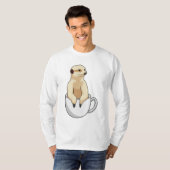 Meerkat mit Kaffee-Cup T-Shirt (Vorne ganz)