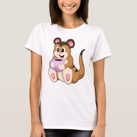 Meerkat mit Kaffee-Cup T-Shirt (Vorderseite)