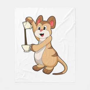 Meerkat mit Kaffeekanne und Kaffee.PNG Fleecedecke