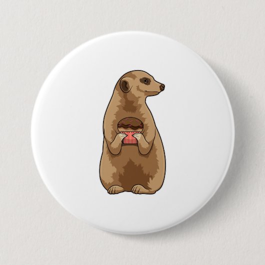 Meerkat mit Muffin Button (Vorderseite)