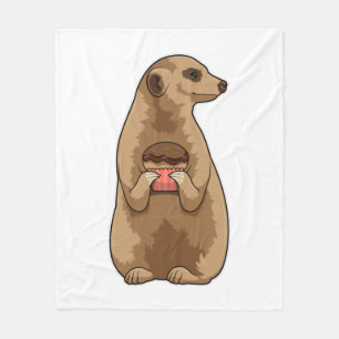 Meerkat mit Muffin Fleecedecke
