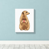 Meerkat mit Muffin Leinwanddruck (Insitu (Holzboden))