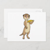 Meerkat mit Pizza Postkarte (Vorne/Hinten)