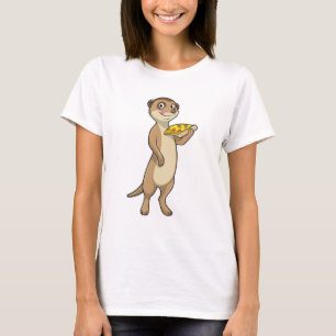 Meerkat mit Pizza T-Shirt