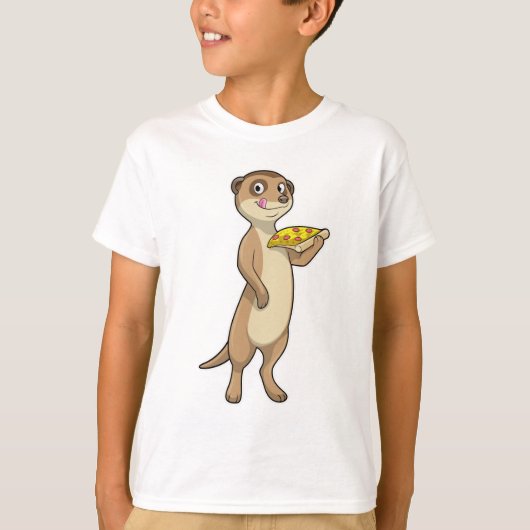 Meerkat mit Pizza T-Shirt (Vorderseite)