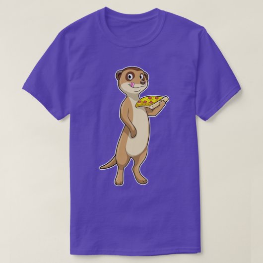 Meerkat mit Pizza T-Shirt (Design vorne)