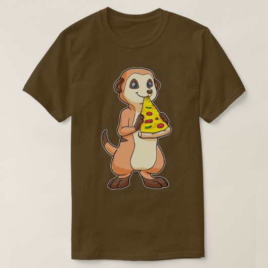 Meerkat mit Pizzarei T-Shirt (Design vorne)