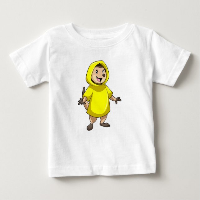 Meerkat mit Raincoat Baby T-shirt (Vorderseite)