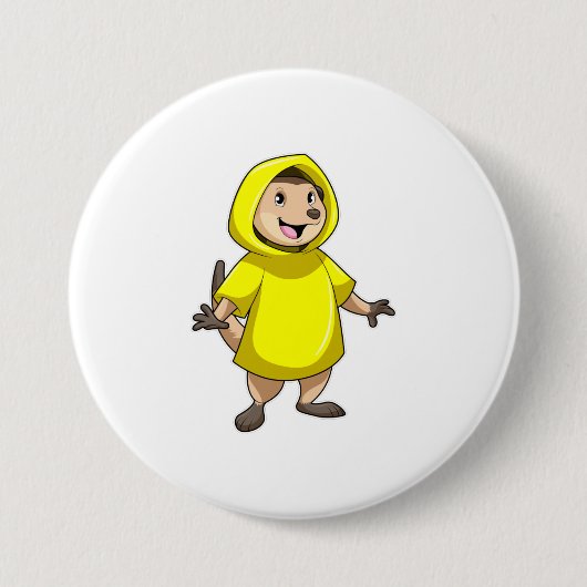 Meerkat mit Raincoat Button (Vorderseite)