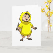 Meerkat mit Raincoat Karte (Gelbe Blume)