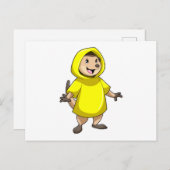 Meerkat mit Raincoat Postkarte (Vorne/Hinten)