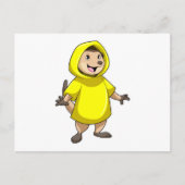 Meerkat mit Raincoat Postkarte (Vorderseite)