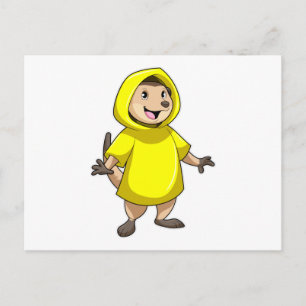 Meerkat mit Raincoat Postkarte