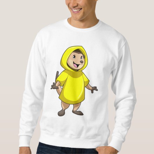 Meerkat mit Raincoat Sweatshirt (Vorderseite)