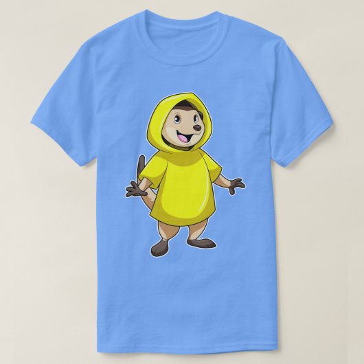 Meerkat mit Raincoat T-Shirt (Design vorne)