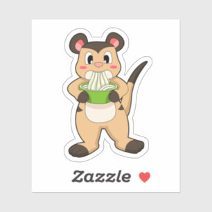 Meerkat mit Ramen Aufkleber