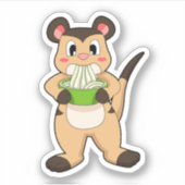 Meerkat mit Ramen Aufkleber (Vorderseite)