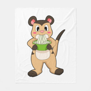 Meerkat mit Ramen Fleecedecke