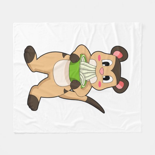 Meerkat mit Ramen Fleecedecke (Vorderseite (Horizontal))