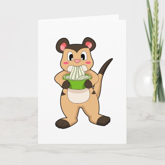 Meerkat mit Ramen Karte (Vorderseite)
