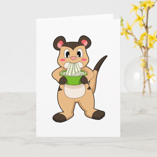 Meerkat mit Ramen Karte (Gelbe Blume)
