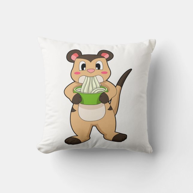 Meerkat mit Ramen Kissen (Vorderseite)