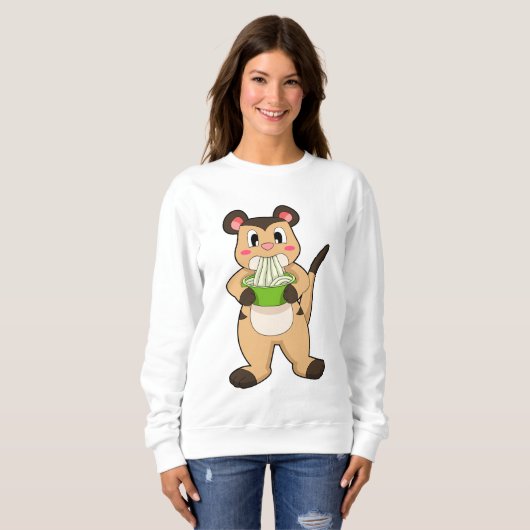 Meerkat mit Ramen Sweatshirt (Vorne ganz)