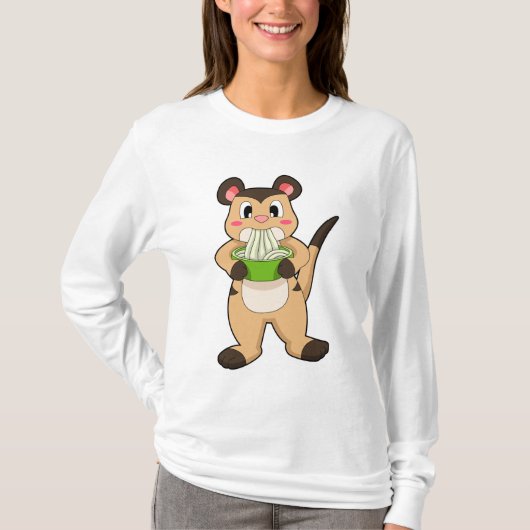 Meerkat mit Ramen T-Shirt (Vorderseite)