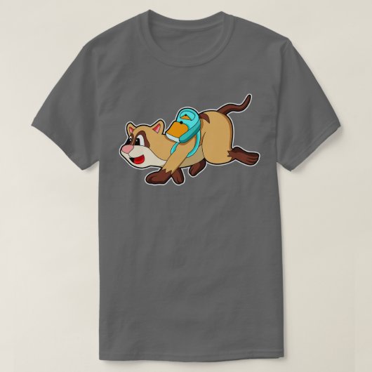 Meerkat mit Rucksack 2 T-Shirt (Design vorne)