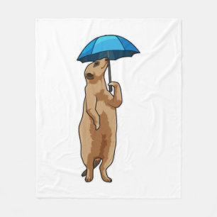 Meerkat mit Schirm Fleecedecke