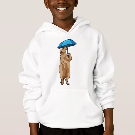 Meerkat mit Schirm Hoodie (Vorderseite)