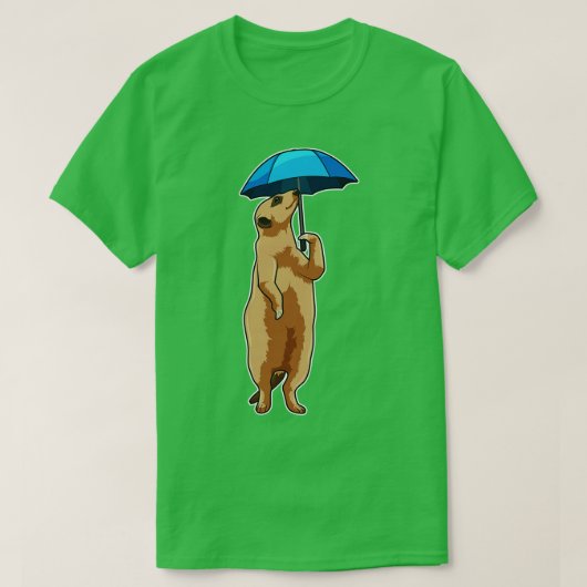 Meerkat mit Schirm T-Shirt (Design vorne)