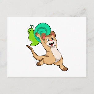 Meerkat mit Schnecke.PNG Postkarte