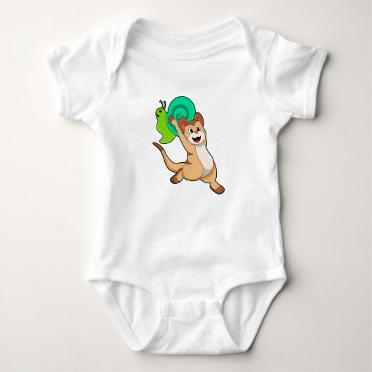 Meerkat mit Snail.PNG Baby Strampler (Vorderseite)