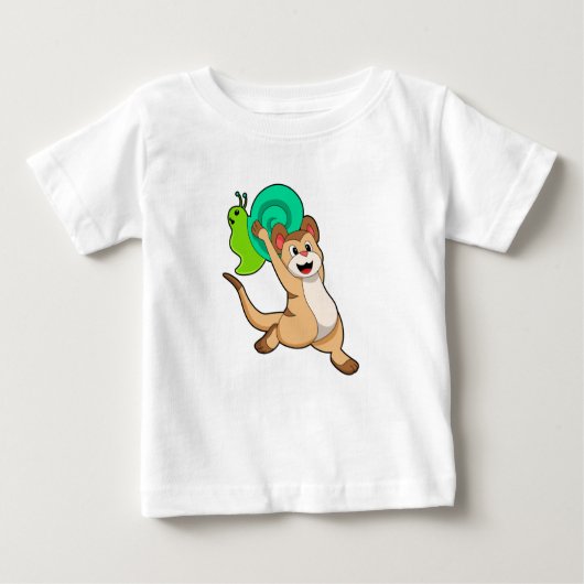 Meerkat mit Snail.PNG Baby T-shirt (Vorderseite)