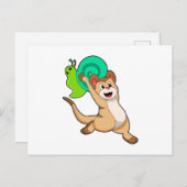Meerkat mit Snail.PNG Postkarte (Vorne/Hinten)