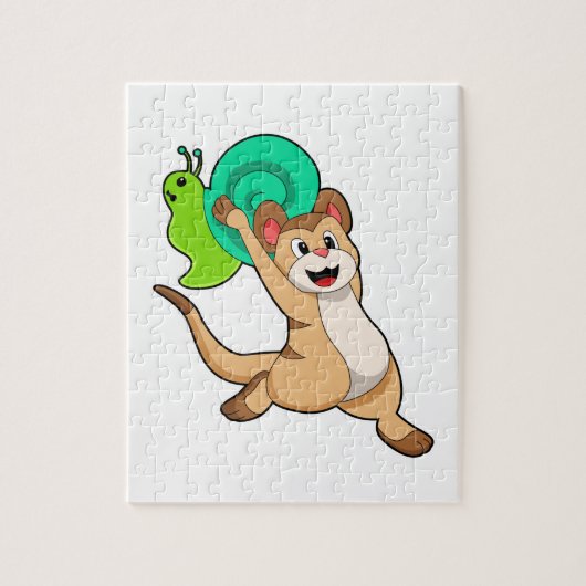 Meerkat mit Snail.PNG Puzzle (Vertikal)