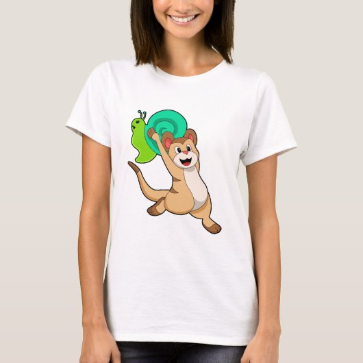 Meerkat mit Snail.PNG T-Shirt (Vorderseite)