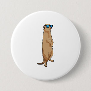 Meerkat mit Sonnenbrille Button