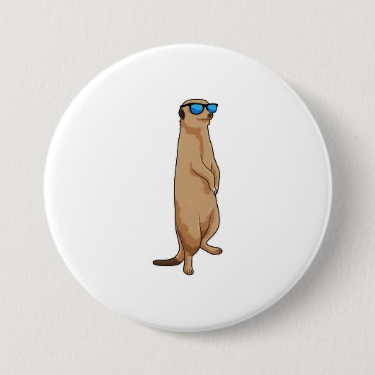 Meerkat mit Sonnenbrille Button (Vorderseite)
