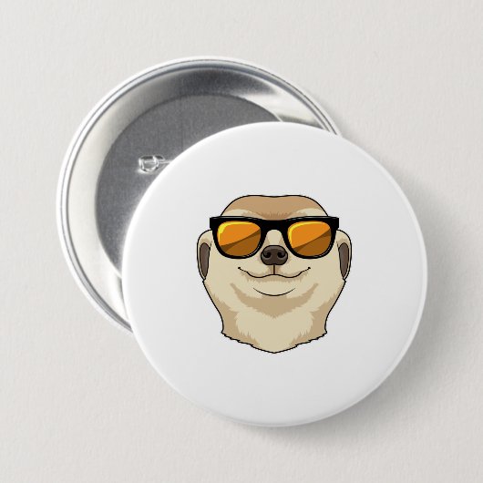 Meerkat mit Sonnenbrille Button (Vorne & Hinten)