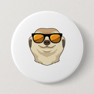 Meerkat mit Sonnenbrille Button