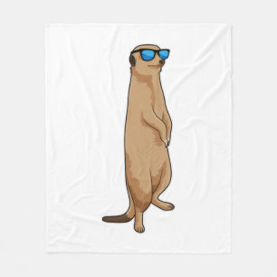 Meerkat mit Sonnenbrille Fleecedecke