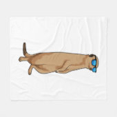 Meerkat mit Sonnenbrille Fleecedecke (Vorderseite (Horizontal))