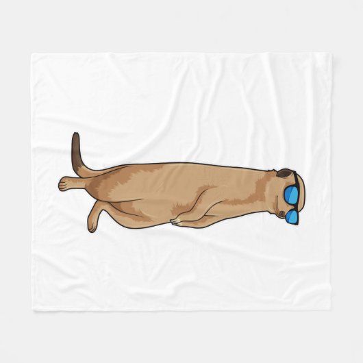 Meerkat mit Sonnenbrille Fleecedecke (Vorderseite (Horizontal))