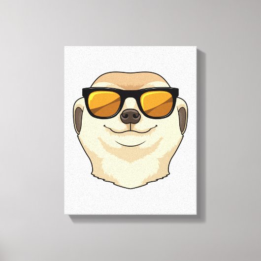 Meerkat mit Sonnenbrille Leinwanddruck (Vorderseite)