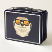Meerkat mit Sonnenbrille Metall Brotdose (Rückseite)