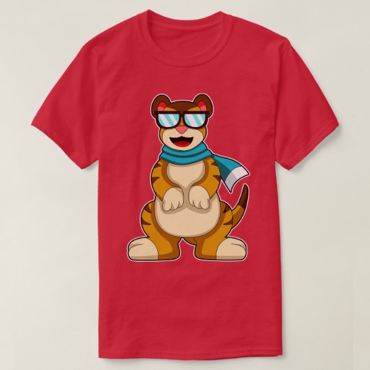 Meerkat mit Sonnenbrille Scarf T-Shirt (Design vorne)