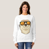 Meerkat mit Sonnenbrille Sweatshirt (Vorne ganz)